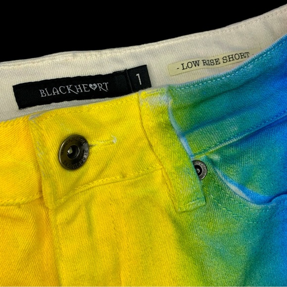 BLACKHEART Women’s Low Rise Rainbow shorts- 1 - Picture 4 of 4